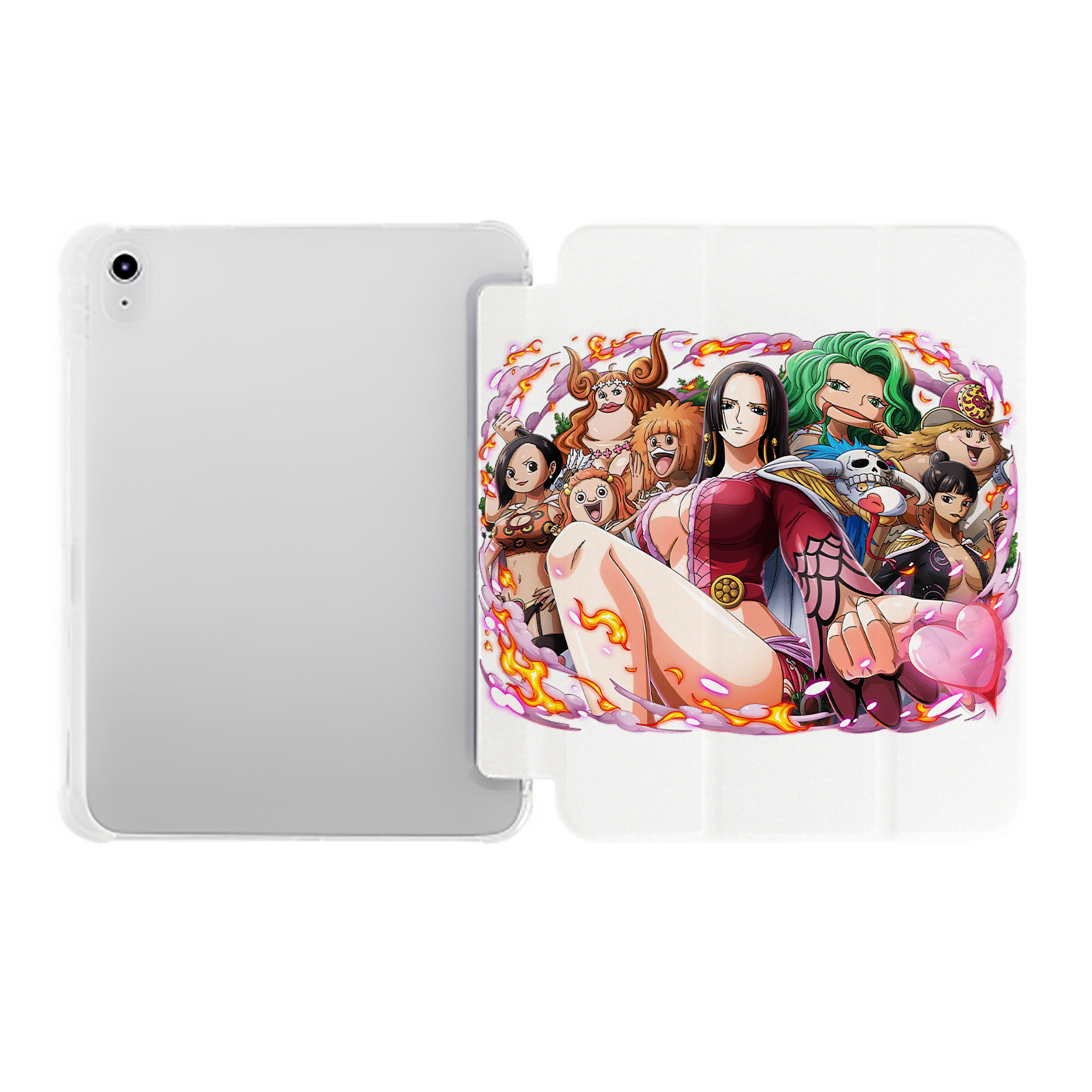 （画像用） ワンピース ボア・ハンコック ONE PIECE Boa·Hancock IPad ケース ペン収納付き 三つ折りスタンド PUレザー×シリコン 対応機種9.5/10.5/10.9インチ